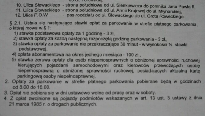 Parkingi: Dojenia kierowców ciąg dalszy !