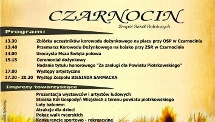 Czarnocin: Program Dożynek Powiatowych