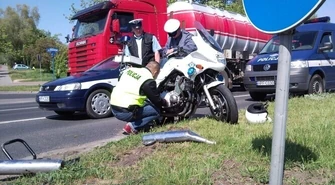 Zderzenie z policyjnym motocyklem