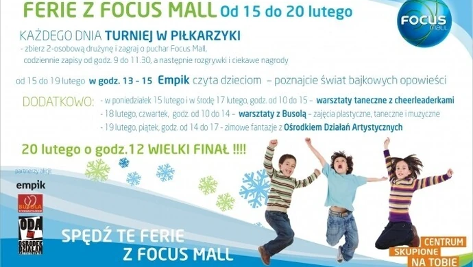 Zimowe ferie z Focus Mall Piotrków Trybunalski