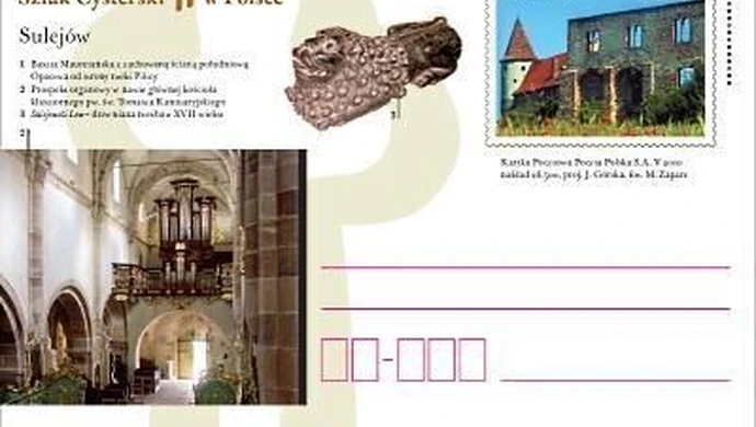 Klasztor w Sulejowie na pocztówce 