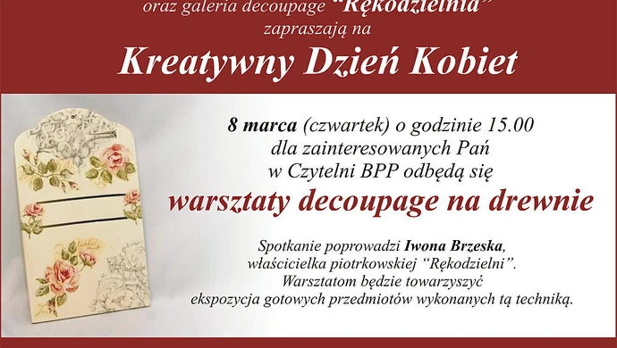 Kreatywny Dzień Kobiet w Bibliotece Pedagogicznej w Piotrkowie Tryb.