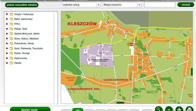 Kleszczów ma interaktywny plan gminy