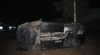 Passat dachował &#8211; kierowca miał 1,5 promila