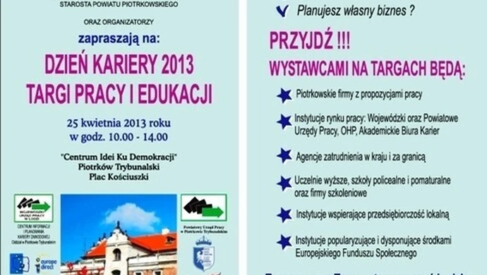 „Dzień Kariery - Targi Pracy i Edukacji 2013” już jutro