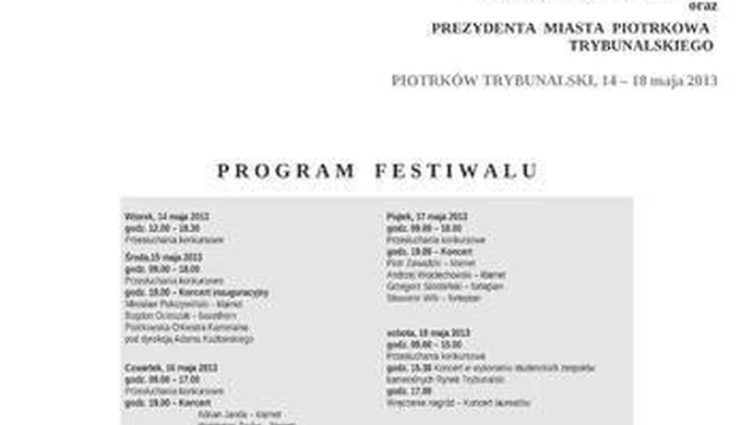Zapraszamy na festiwal klarnetowy