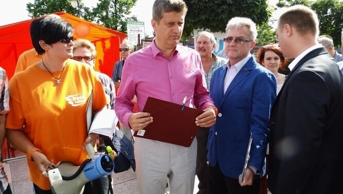 Janusz Palikot na piotrkowskiej "Krzywdzie"