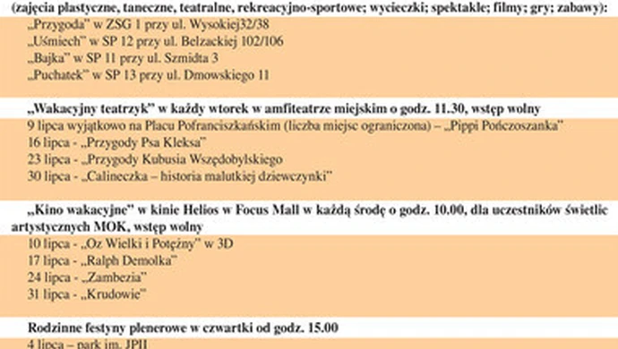 Wakacje 2013 w mieście