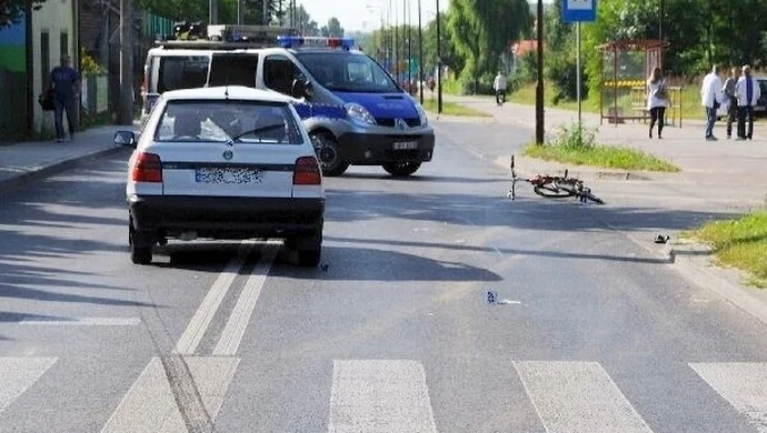 Rowerzystka ranna w wypadku