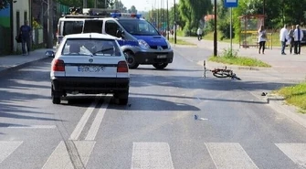 Rowerzystka ranna w wypadku