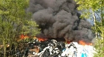Region: Pożar gumowych odpadów
