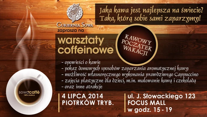 Cukiernia Sowa w Focus Mall zaprasza na warsztaty kawowe