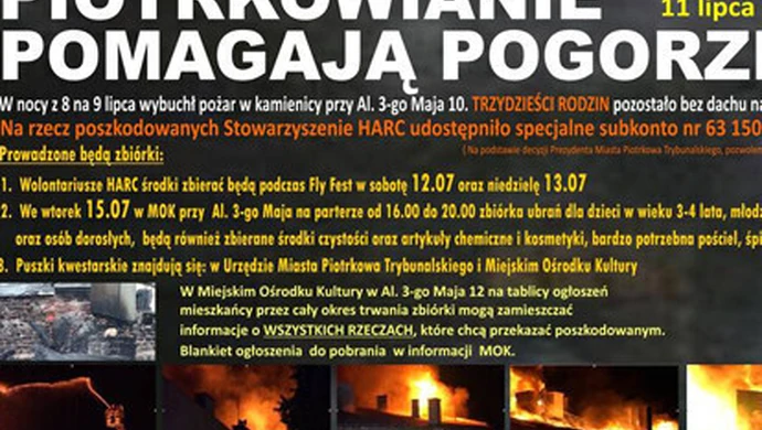 Piotrkowianie pomagają pogorzelcom