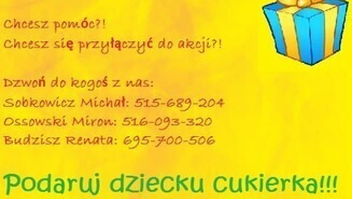 Podaruj dziecku cukierka! - akcja Forum Młodych Ludowców