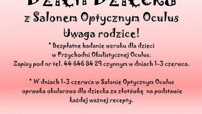 Dzień Dziecka z salonem optycznym Oculus