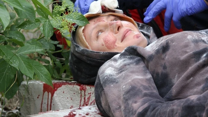 Ratowali poszkodowanych w katastrofie budowlanej 