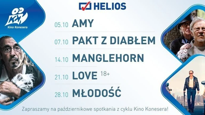 Helios zaprasza na październikowe seanse Kina Konesera