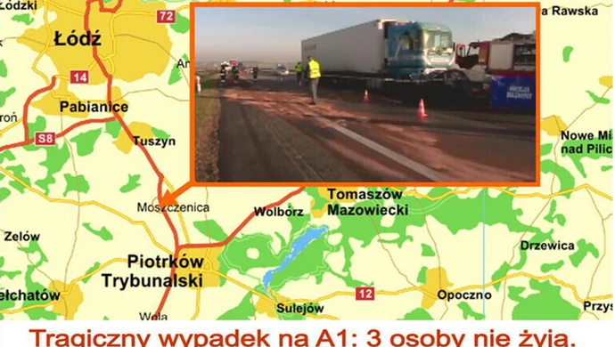 Tragiczny wypadek na A1: trzy osoby nie żyją [AKTUALIZACJA]