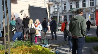 Na placu Czarnieckiego kręcą reklamę 