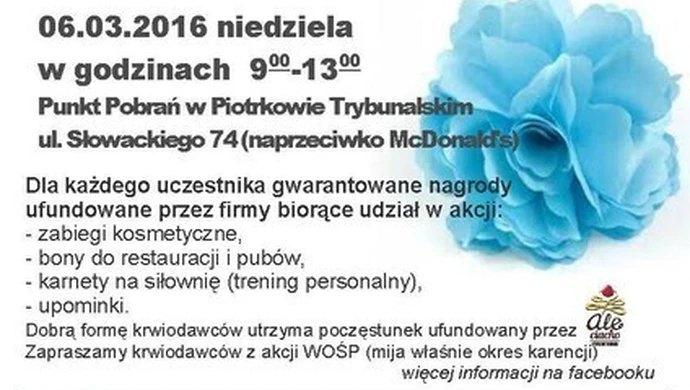 Dla krwiodawców mają upominki 
