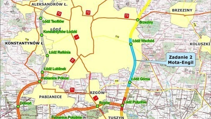 Zobacz mapkę sytuacyjną budowy odcinka autostrady A-1 Stryków – Tuszyn