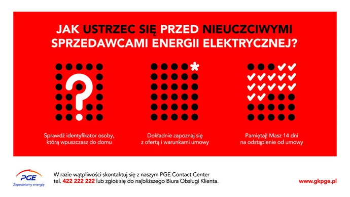 PGE po raz kolejny przestrzega przed oszustami