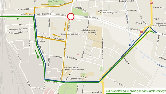 Skrzyżowanie al. 3 Maja/Al. Kopernika będzie zamknięte 