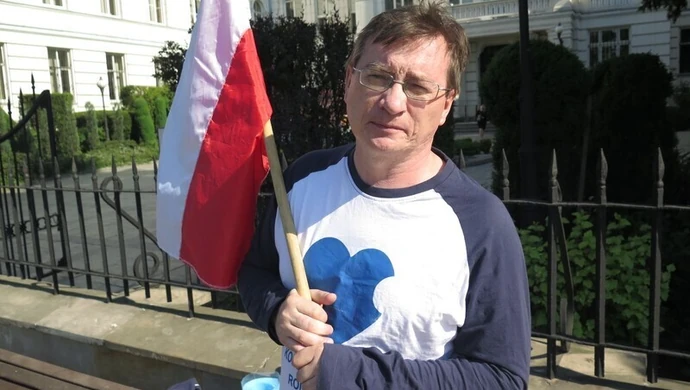 Protest głodowy przed sądem w Piotrkowie 