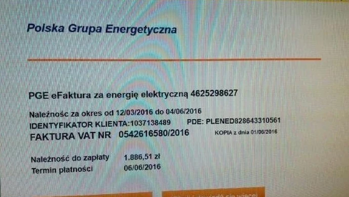 Dostała maila z fakturą za prąd. Do zapłaty ponad 1880 zł