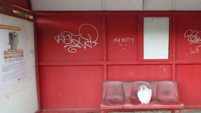 Ostrym narzędziem wydrapywał napisy 