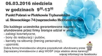 Dla krwiodawców mają upominki 