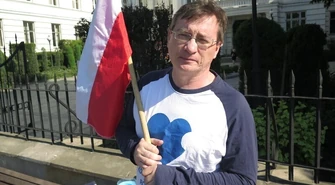 Protest głodowy przed sądem w Piotrkowie 