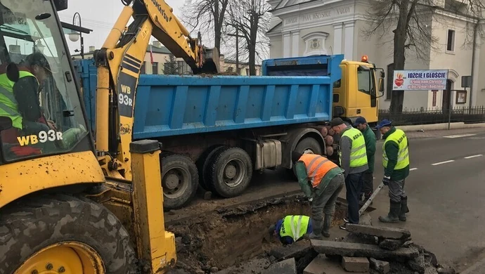 Awaria wodociągu w centrum Wolborza