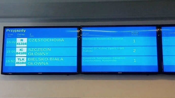 Pasażerowie skarżą się na wyświetlacze 