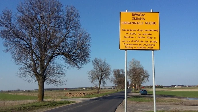 Prace na drodze Piotrków &#8211; Jeżów. Uwaga na utrudnienia w ruchu!
