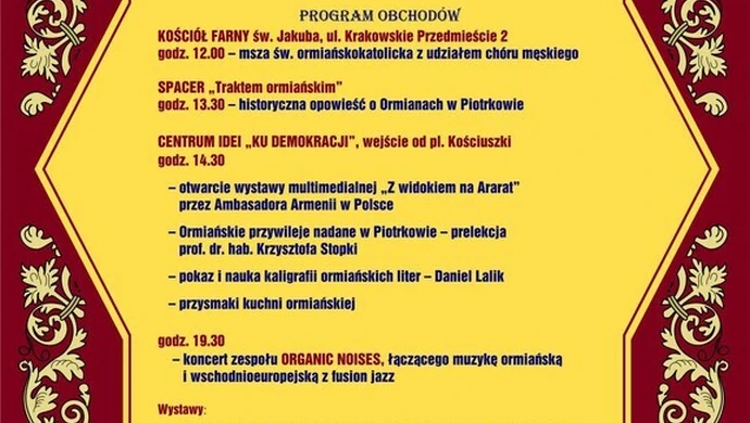 650-lecie diaspory ormiańskiej w Polsce. Obchody w Piotrkowie