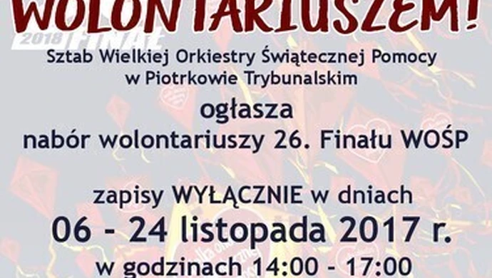 26. Finał WOŚP. Rusza nabór 