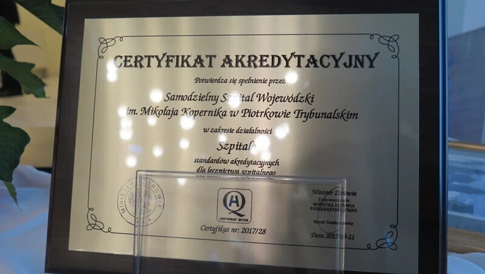 Szpital wojewódzki z certyfikatem akredytacyjnym