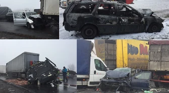 Dwa karambole na A1! Ponad 70 aut rozbitych