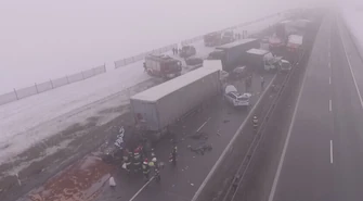 Karambol na A1 okiem drona [VIDEO]