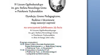 25 lat IV LO. Kolejne uroczystości