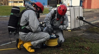 Wyciek kwasu na terenie ciepłowni