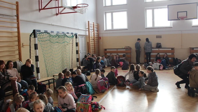 Pożar w szkole w Srocku