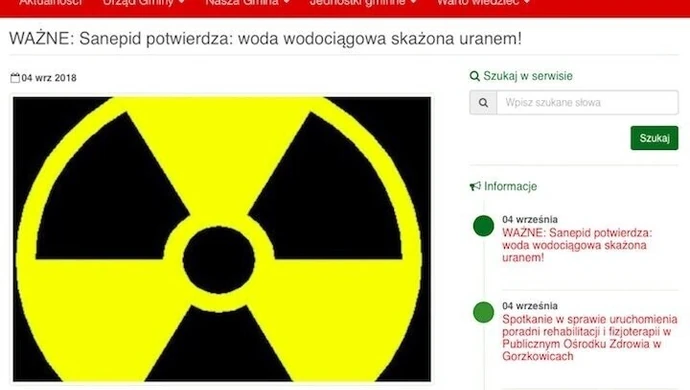 Urząd Gminy w Gorzkowicach dementuje. Woda nie jest skażona!