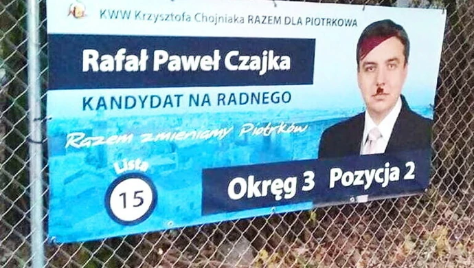 Zniszczono kolejne banery wyborcze