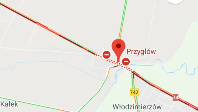 Droga Piotrków-Sulejów zablokowana...znowu [Aktualizacja] 
