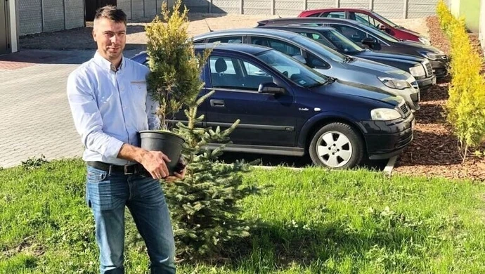 Dużo zieleni na nowym parkingu w Wolborzu