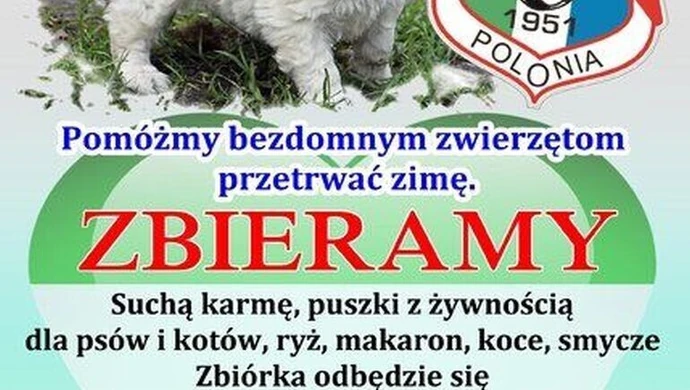 Będą zbierać karmę dla zwierząt podczas meczu Polonii 