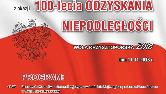 Wola Krzysztoporska: Będą świętować rocznicę odzyskania niepodległości
