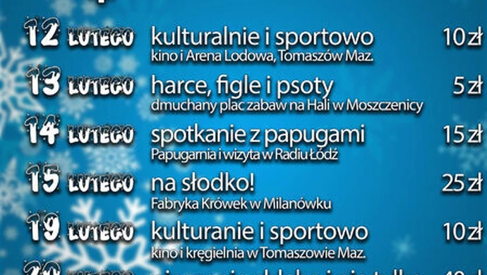 Moszczenica: GOKiS zaprasza na ferie!